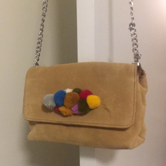 Zara Handbags - Suede Pompom Zara Crossbody